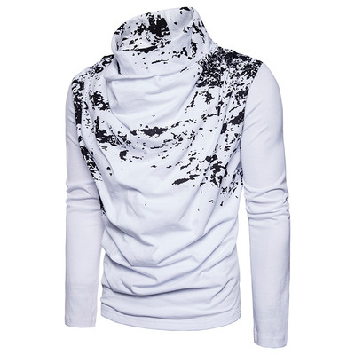 Μοντέρνα ανδρική μπλούζα με μακρύ μανίκι και χαλαρό μισό γιακά σε σχήμα Ο