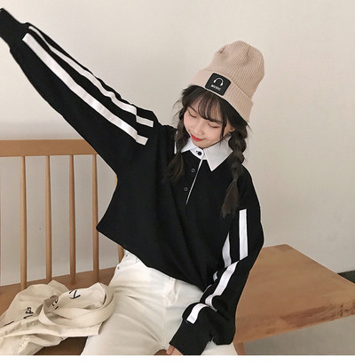 Αθλητικό κομψό γυναικείο πουκάμισο σε freestyle σε μαύρο και πράσινο