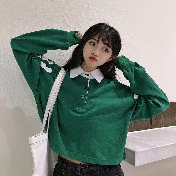 Αθλητικό κομψό γυναικείο πουκάμισο σε freestyle σε μαύρο και πράσινο