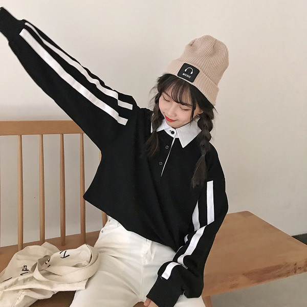 Αθλητικό κομψό γυναικείο πουκάμισο σε freestyle σε μαύρο και πράσινο