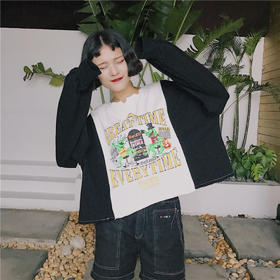 Καθημερινό φθινόπωρο-χειμερινό γυναικείο μπλουζάκι με εφαρμογές και επιγραφή