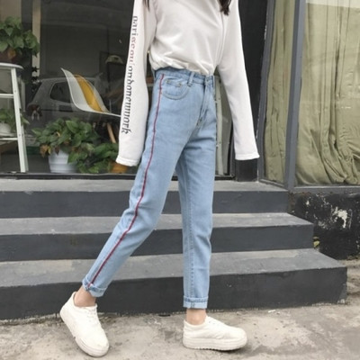 Γυναικεία τζιν φθινοπώρου με ψηλή μέση