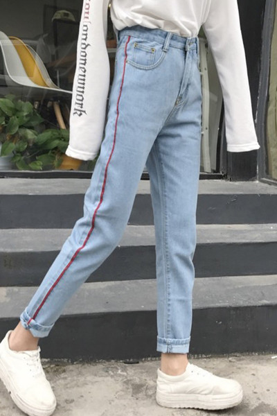 Γυναικεία τζιν φθινοπώρου με ψηλή μέση