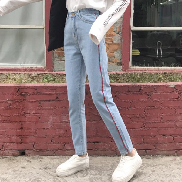 Γυναικεία τζιν φθινοπώρου με ψηλή μέση