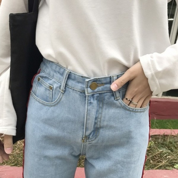 Γυναικεία τζιν φθινοπώρου με ψηλή μέση