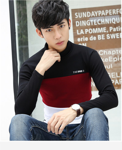 Ανδρική μπλούζα με μακριά μανίκια, μισό κολάρο πόλο και όμορφα χρώματα