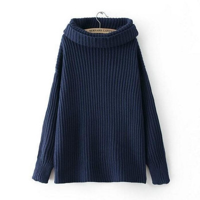 Γυναικείο πολύ ζεστό πουλόβερ με χαλαρό υψηλό κολάρο, πολλά χρώματα