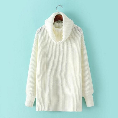 Γυναικείο πολύ ζεστό πουλόβερ με χαλαρό υψηλό κολάρο, πολλά χρώματα