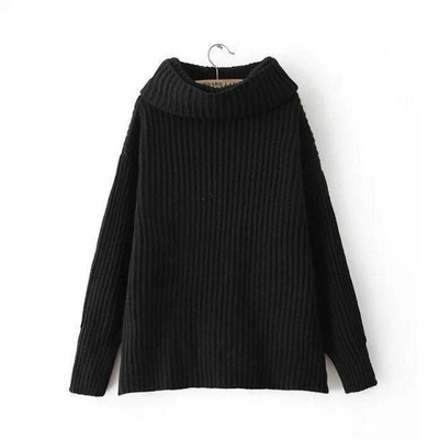 Γυναικείο πολύ ζεστό πουλόβερ με χαλαρό υψηλό κολάρο, πολλά χρώματα