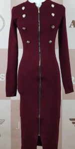 Κομψό  γυναικείο  φόρεμα με κοντό μανίκι 3/4, λαμπερά μαργαριτάρια και μακρύ σχέδιο - 6 μοντέλα