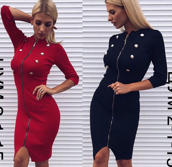 Κομψό  γυναικείο  φόρεμα με κοντό μανίκι 3/4, λαμπερά μαργαριτάρια και μακρύ σχέδιο - 6 μοντέλα