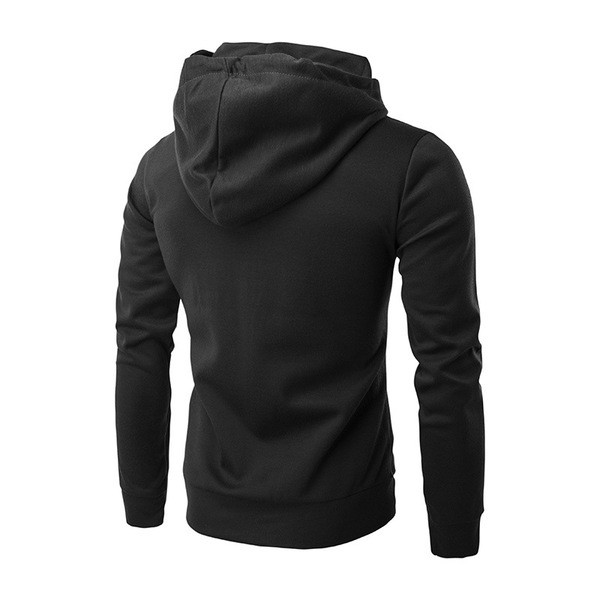 Περιστασιακό ανδρικό φούτερ με κουκούλα και ασύμμετρο φερμουάρ