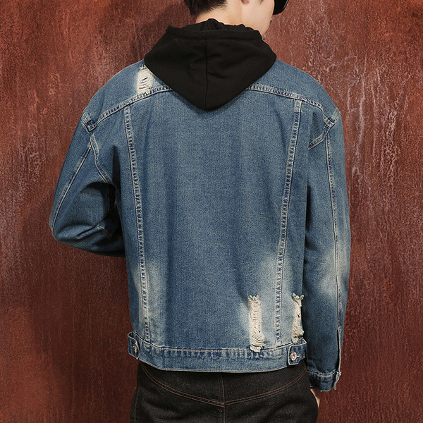 Εποχιακό ανδρικό τζιν μπουφάν με μικρές τσέπες - 2 μοντέλα