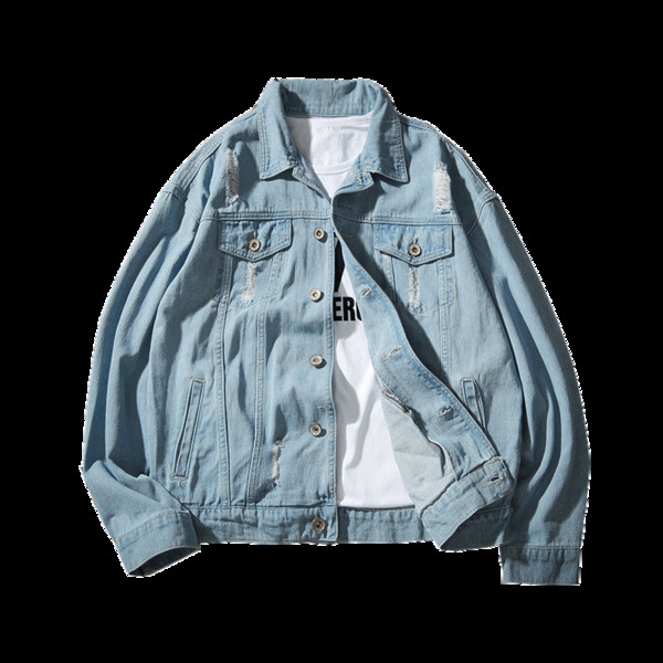 Εποχιακό ανδρικό τζιν μπουφάν με μικρές τσέπες - 2 μοντέλα