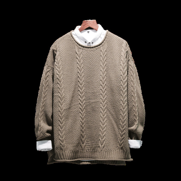 Καθημερινό ανδρικό  πουλόβερ με κολάρο σε σχήμα O