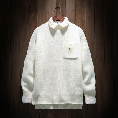 Μαλακό και πολύ ζεστό ανδρικό πουλόβερ με κολάρο και τσέπη πόλο, 4 χρώματα