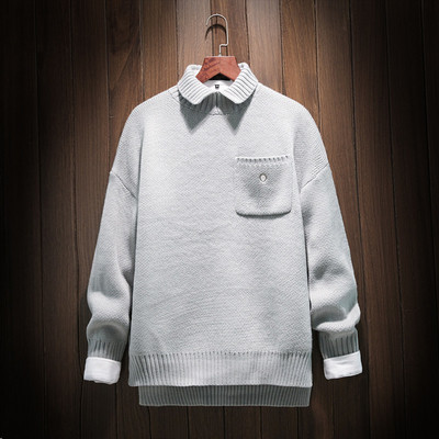 Μαλακό και πολύ ζεστό ανδρικό πουλόβερ με κολάρο και τσέπη πόλο, 4 χρώματα
