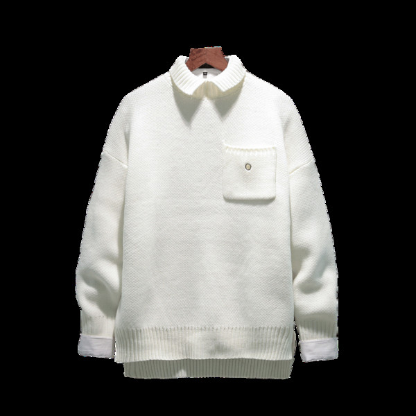 Μαλακό και πολύ ζεστό ανδρικό πουλόβερ με κολάρο και τσέπη πόλο, 4 χρώματα