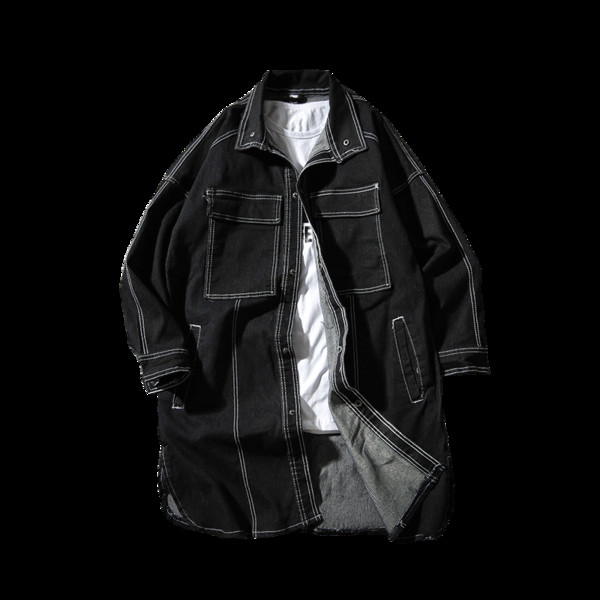 Ανδρικό μπουφάν  denim με μεγάλες τσέπες