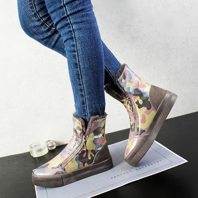 Άνετες  γυναικείες μπότες με ζεστή επένδυση σε τρία χρώματα