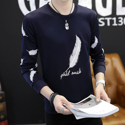 Ανδρική μπλούζα με μακριά μανίκια με κεντήματα