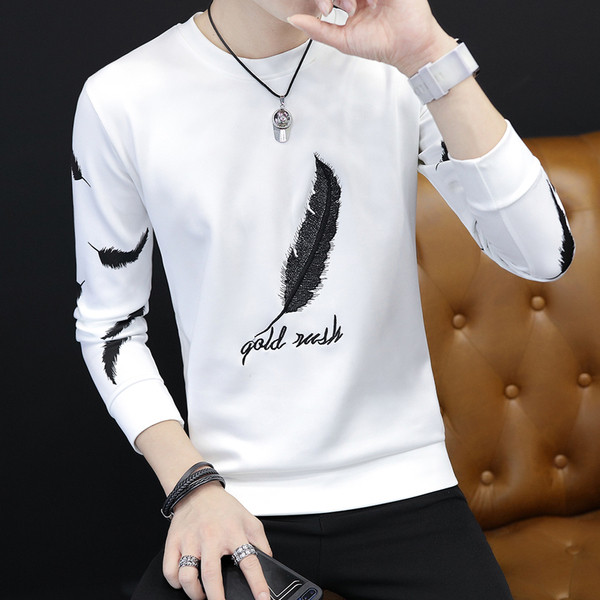 Ανδρική μπλούζα με μακριά μανίκια με κεντήματα