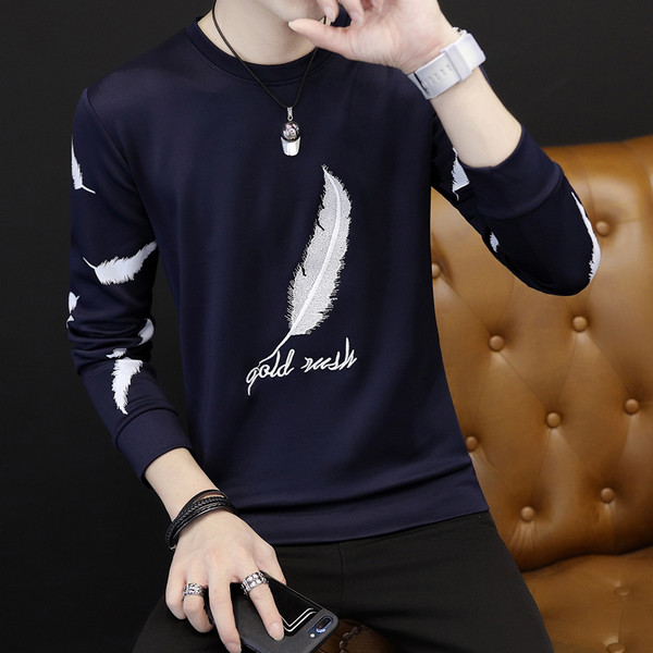 Ανδρική μπλούζα με μακριά μανίκια με κεντήματα