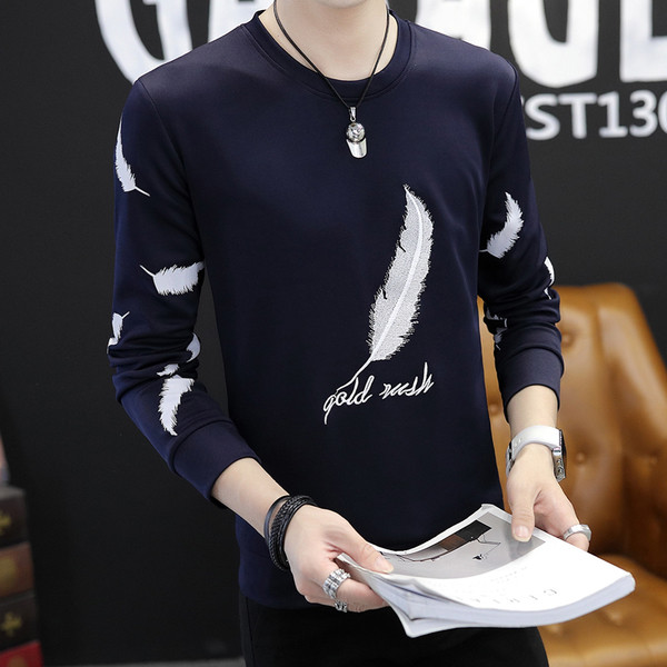 Ανδρική μπλούζα με μακριά μανίκια με κεντήματα