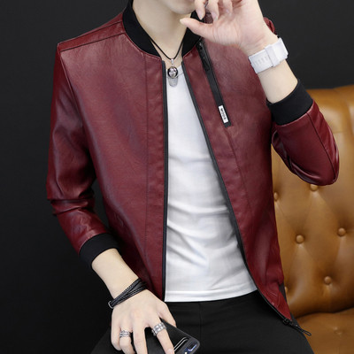 Κομψό δερμάτινο ανδρικό μπουφάν