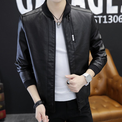 Κομψό δερμάτινο ανδρικό μπουφάν