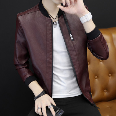 Κομψό δερμάτινο ανδρικό μπουφάν