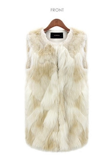 Дълъг пухен дамски елек в два цвята