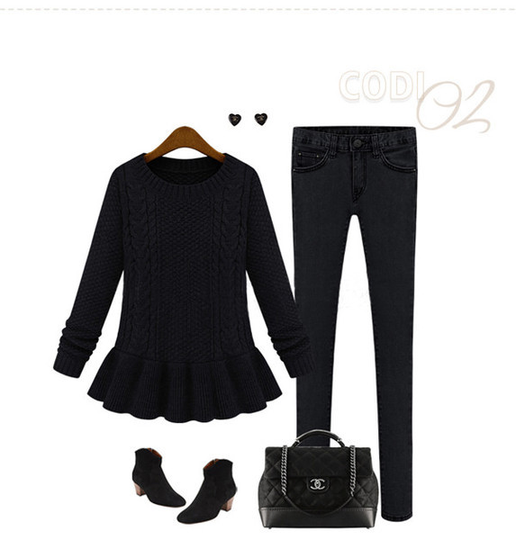 Стилен плетен дамски пуловер в три цвята