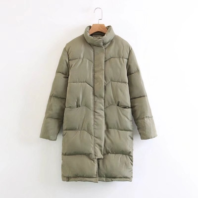 Μακρύ ζεστό γυναικείο μπουφάν σε απλό σχέδιο και σε τέσσερα χρώματα