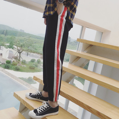 Есенно-зимен мъжки панталон с цветни ленти