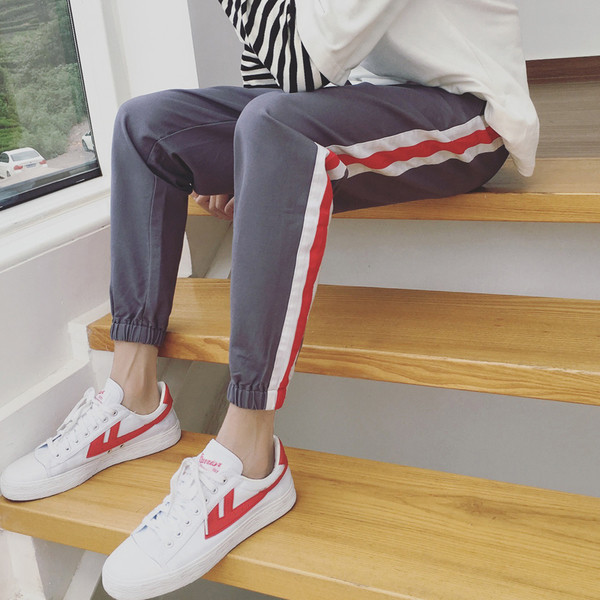 Есенно-зимен мъжки панталон с цветни ленти