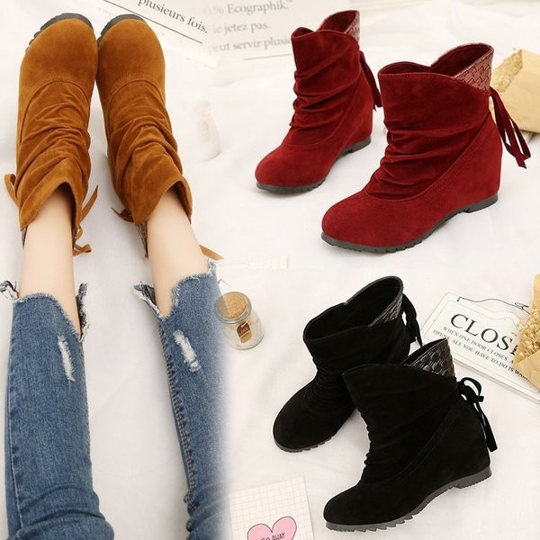 Καθημερινές  γυναικείες μπότες με σκληρή αντιολισθητική σόλα, 3 χρώματα