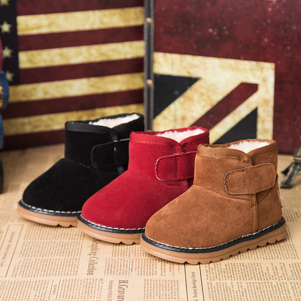 Χειμερινές μπότες σουέτ με χοντρή σόλα και πολύ ζεστή επένδυση, κατάλληλα για κορίτσια και αγόρια