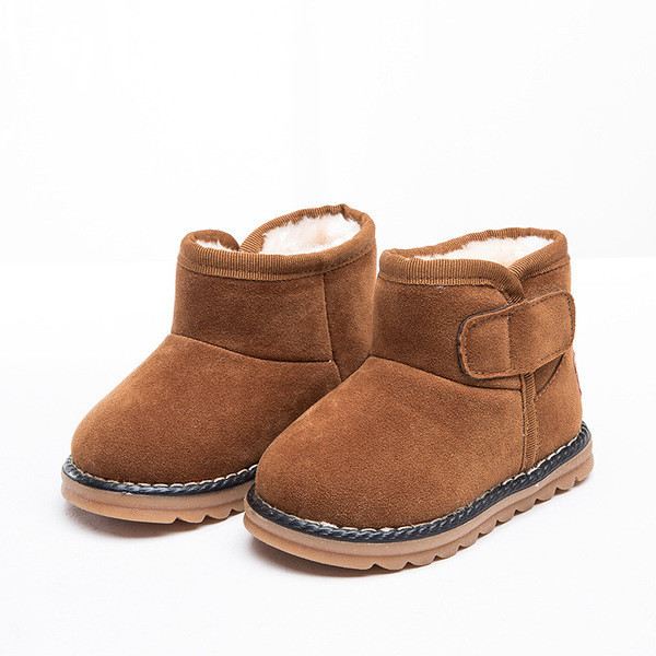 Χειμερινές μπότες σουέτ με χοντρή σόλα και πολύ ζεστή επένδυση, κατάλληλα για κορίτσια και αγόρια