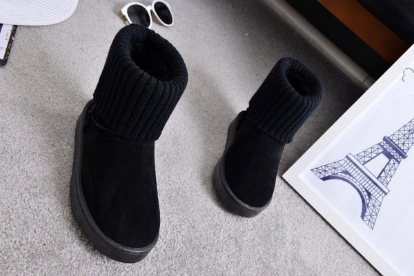 Ежедневни зимни дамски боти с каучукова подметка и вълнена топла подплата