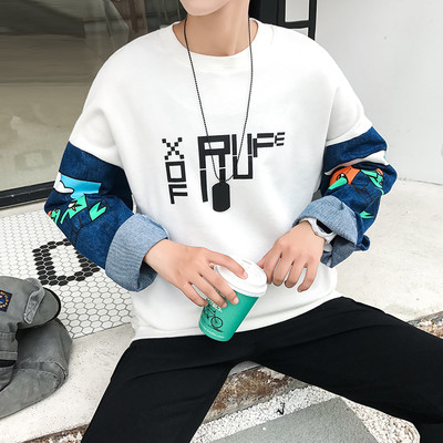 Κομψή ανδρική μπλούζα με χρωματιστά μανίκια, κατάλληλη για καθημερινή ζωή