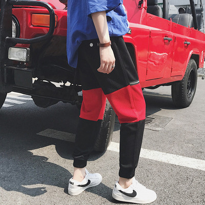 Ευρύ αθλητικά παντελόνια για άνδρες σε μαύρο χρώμα