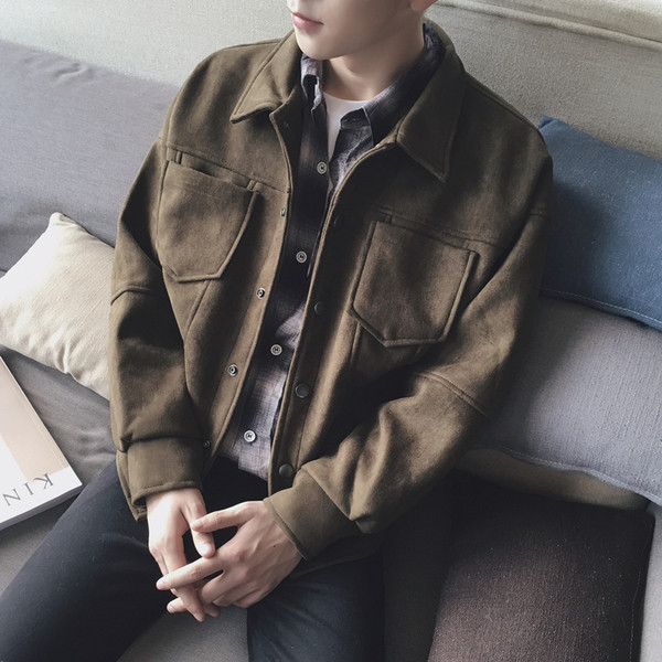 Κομψό ανδρικό κοντό παλτό σε τρία χρώματα