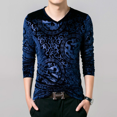 Мъжка есенно-зимна блуза с дълъг ръкав с велур - много модели