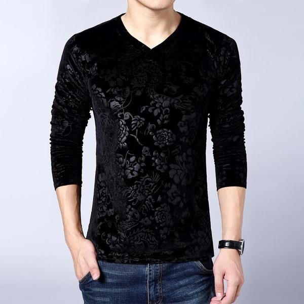 Мъжка есенно-зимна блуза с дълъг ръкав с велур - много модели