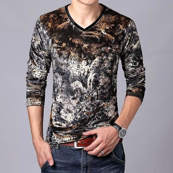 Мъжка есенно-зимна блуза с дълъг ръкав с велур - много модели