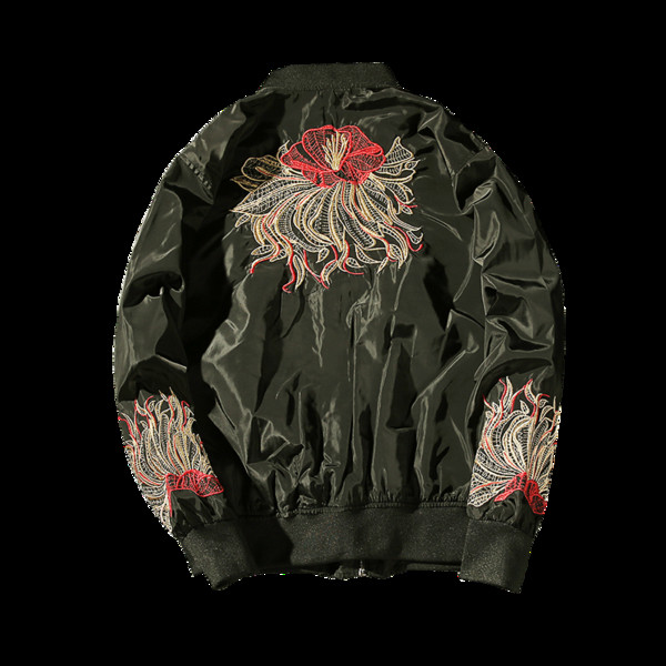 Μοντέρνο μοντέλο ανδρικό μπουφάν  με όμορφο λουλουδάτο κέντημα