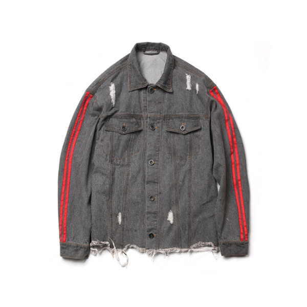 Стилно мъжко дънково яке в два цвята и накъсано