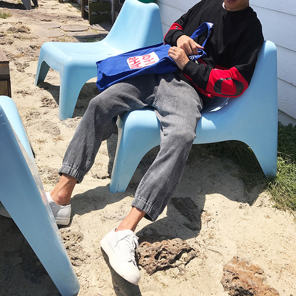 Мъжки дънки с дължина 7/8, в широк модел и в два цвята