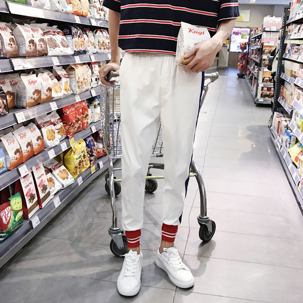 Модерен мъжки панталон с ластици 